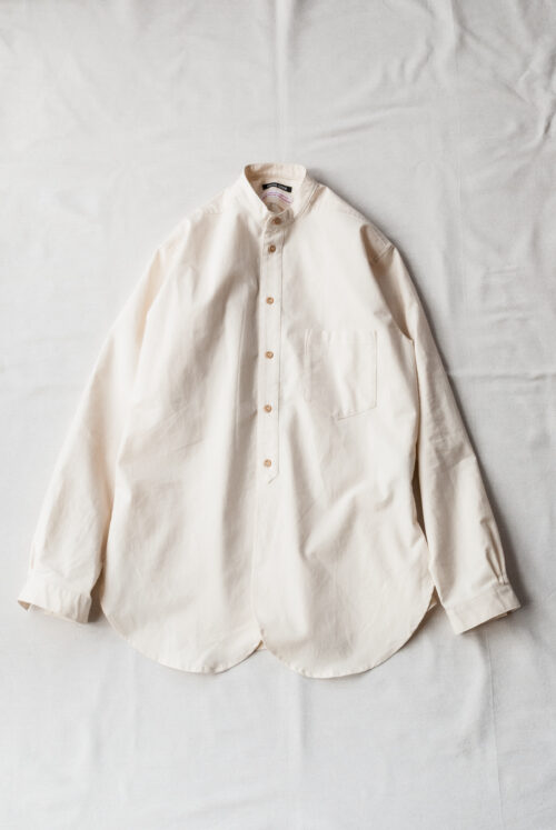 Frank Leder 60’s German Military Bedsheet Old Style Stand Collar Shirt Natural