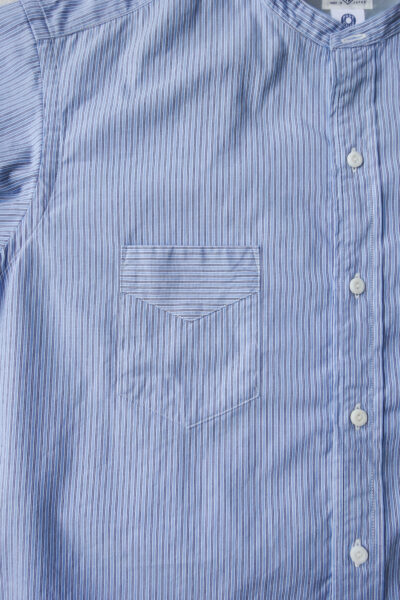 Post O’Alls Neutron-D feather chambray - W Blue Stripe