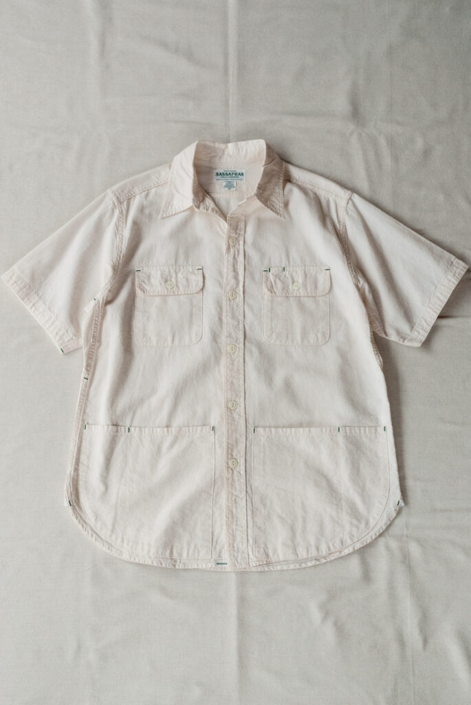 SASSAFRAS C&P.O. Apron Shirt 1/2 5oz Chambray Natural 2019 Archive