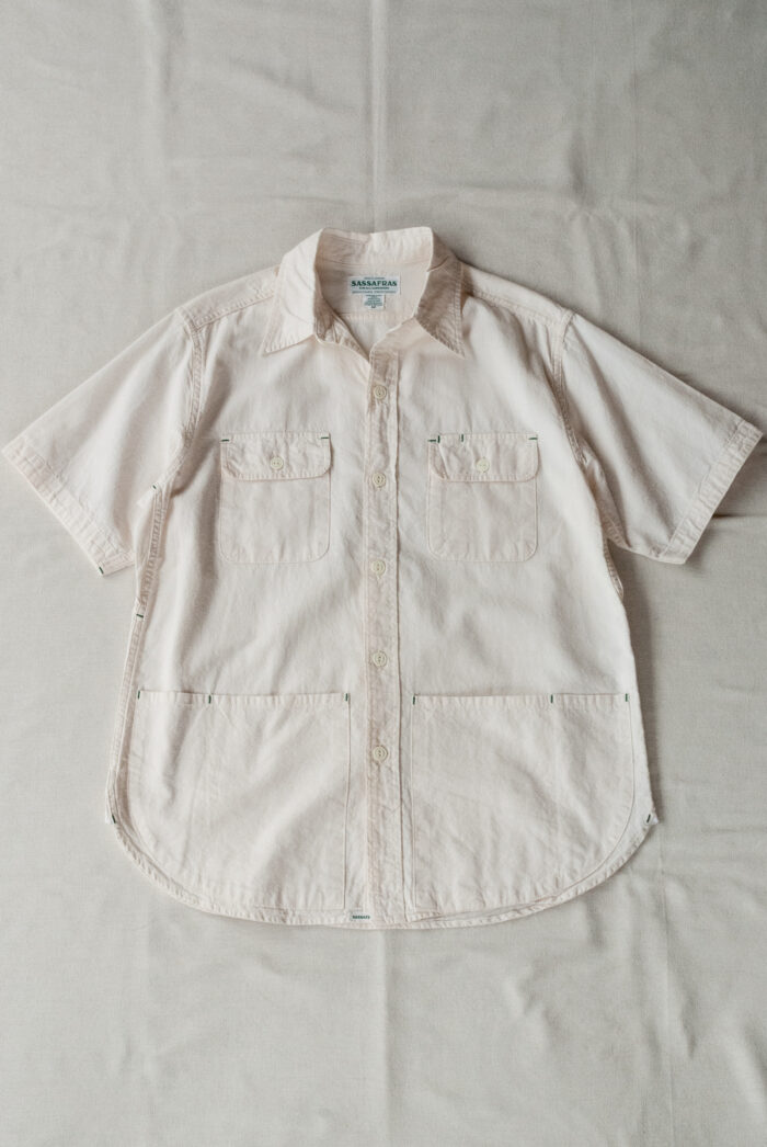 SASSAFRAS C&P.O. Apron Shirt 1/2 5oz Chambray Natural 2019 Archive