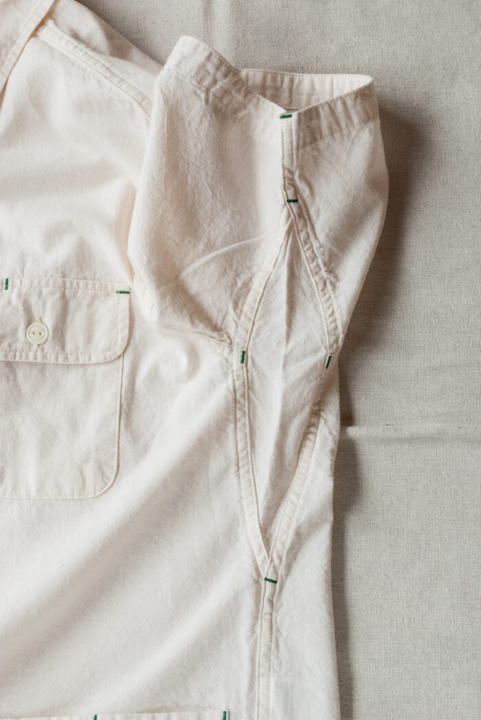 SASSAFRAS C&P.O. Apron Shirt 1/2 5oz Chambray Natural 2019 Archive