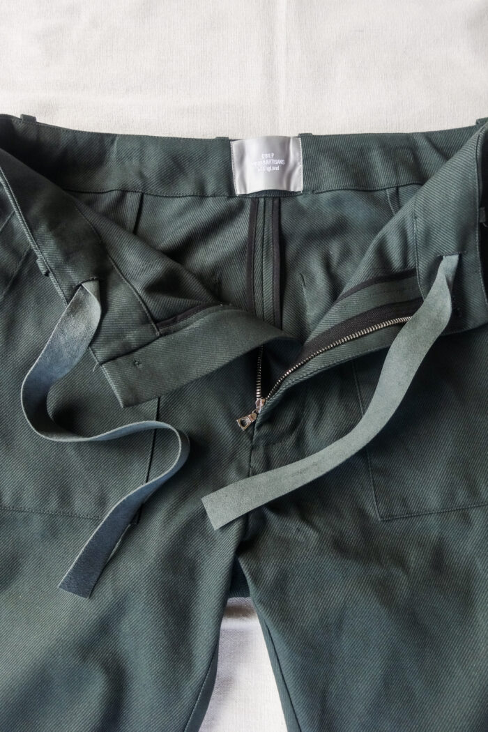 QUILP CARLOCK Easy Trouser British Dead Stock Fabric Teal