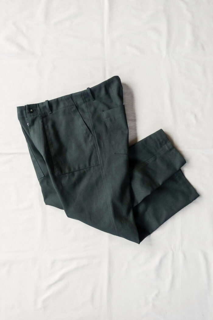QUILP CARLOCK Easy Trouser British Dead Stock Fabric Teal