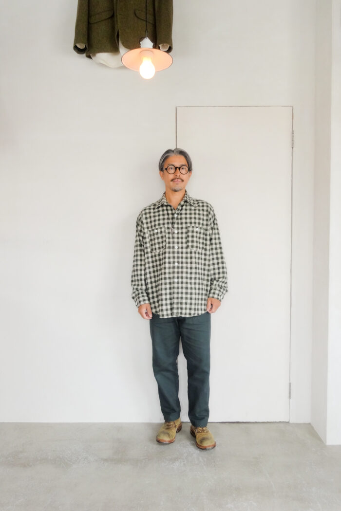 Post O’Alls St.Louis Cotton Flannel Plaid Olive Block
