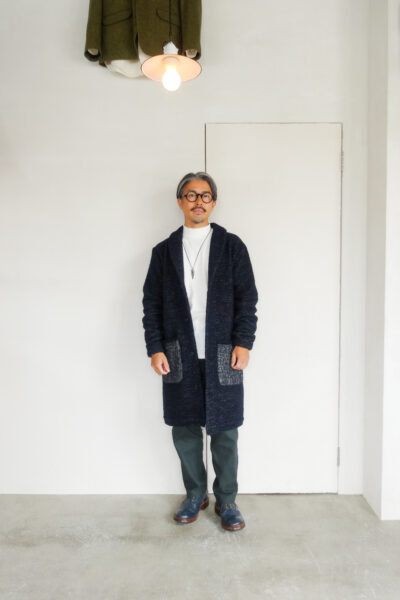 Frank Leder Navy Wool Long Cardigan Jacket