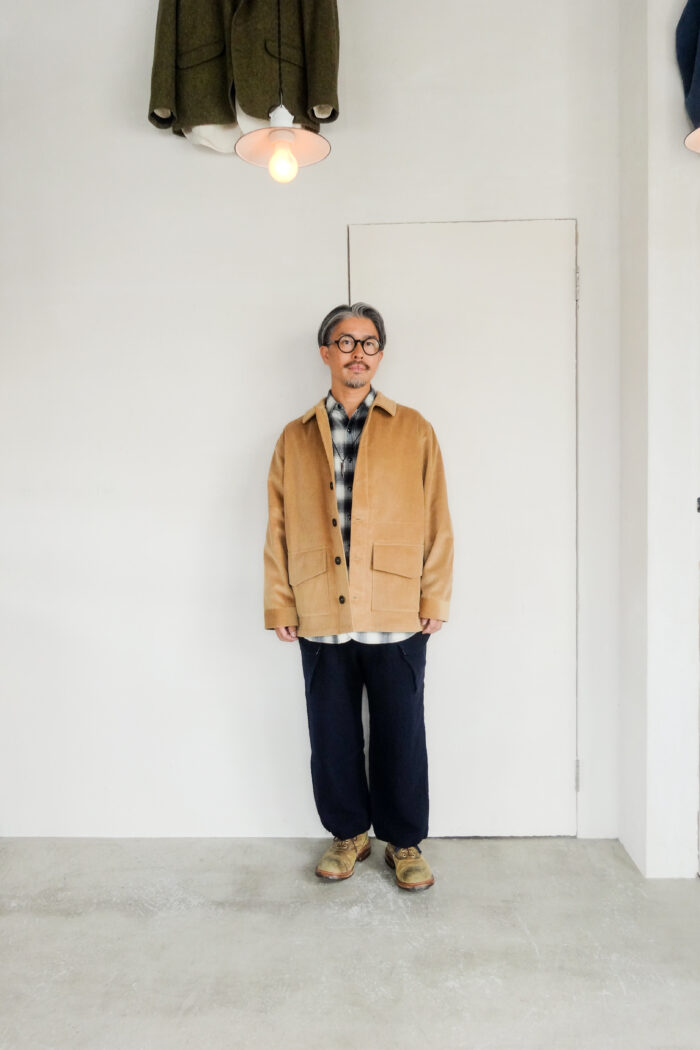 ラディアン　オトガ　ランチョン　コリヴス、アレスト SASSAFRAS Gardening at Night Shirt Indigo Ombre Check Indigo
