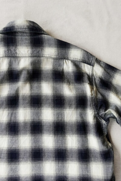 SASSAFRAS Gardening at Night Shirt Indigo Ombre Check Indigo / Ivory