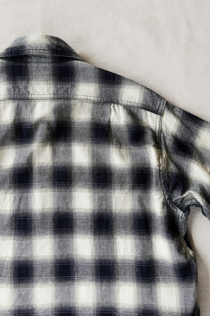 SASSAFRAS Gardening at Night Shirt Indigo Ombre Check Indigo / Ivory