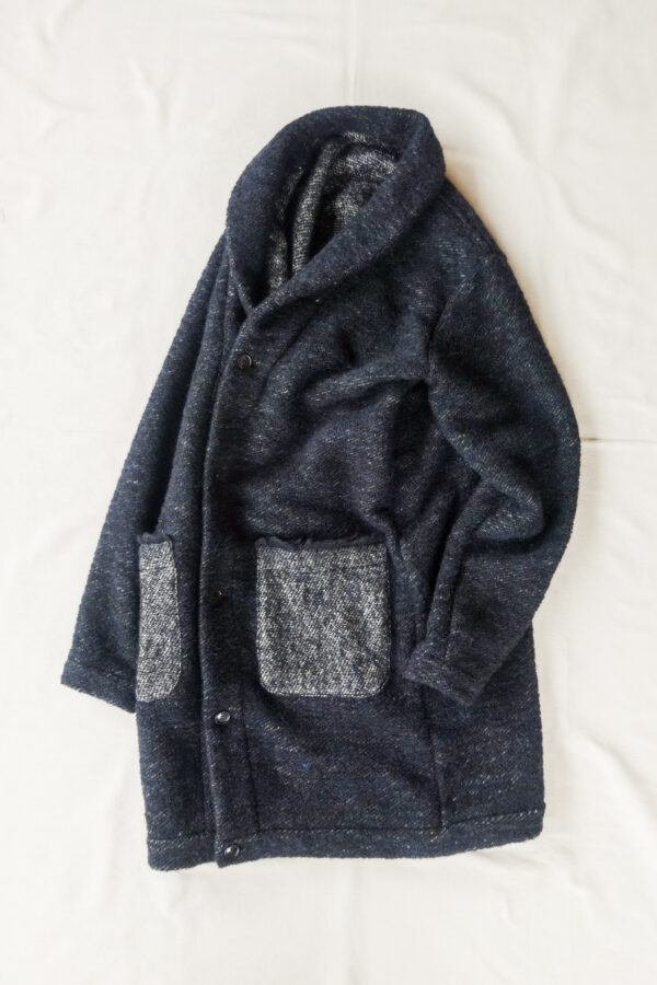 Frank Leder Navy Wool Long Cardigan Jacket