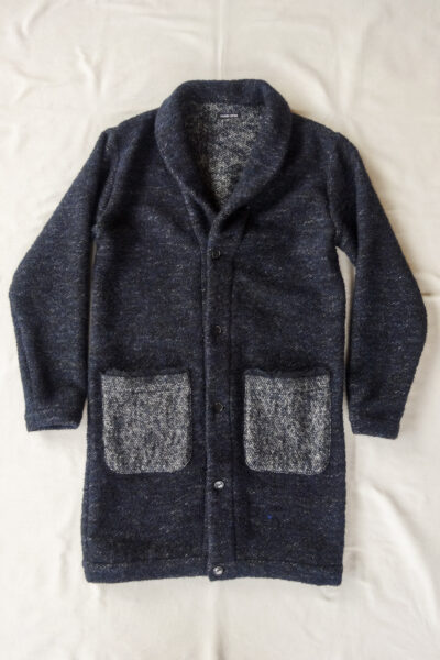 Frank Leder Navy Wool Long Cardigan Jacket