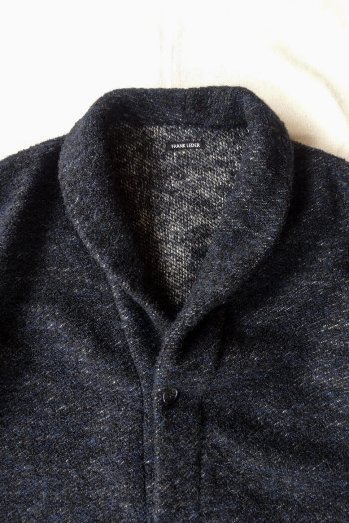 Frank Leder Navy Wool Long Cardigan Jacket