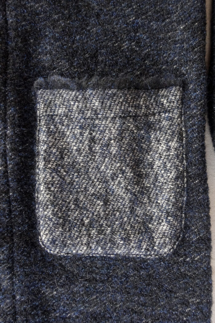 Frank Leder Navy Wool Long Cardigan Jacket