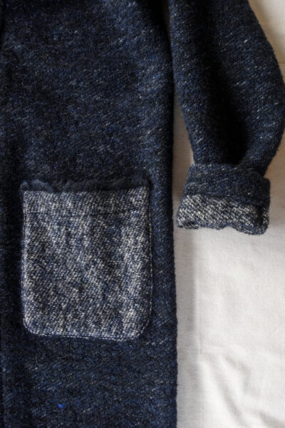 Frank Leder Navy Wool Long Cardigan Jacket