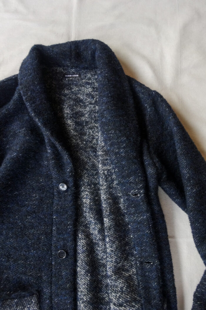 Frank Leder Navy Wool Long Cardigan Jacket