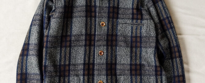 Frank Leder Blue Brown Chequered Wool Over Jacket