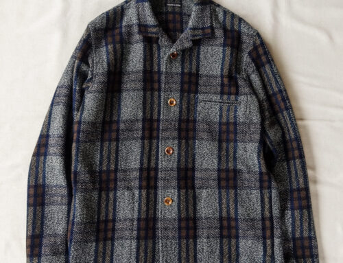 Frank Leder Blue Brown Chequered Wool Over Jacket