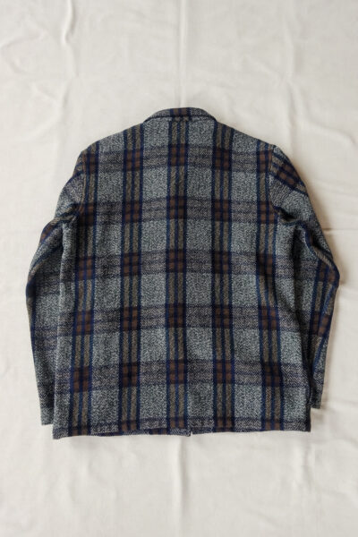 Frank Leder Blue Brown Chequered Wool Over Jacket