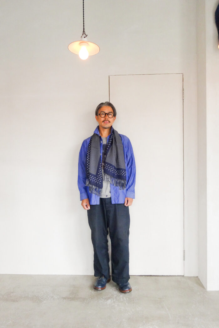 Post O’Alls 1993 Bandana Scarf Silk Navy/White