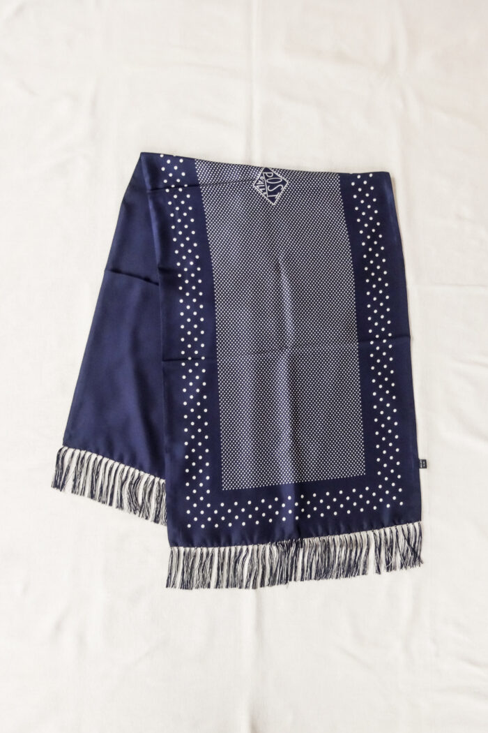 Post O’Alls 1993 Bandana Scarf Silk Navy/White
