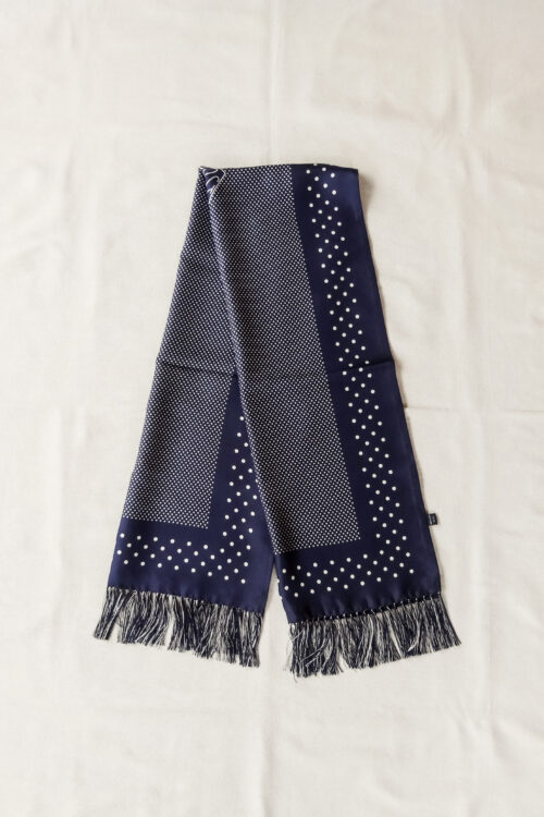 Post O’Alls 1993 Bandana Scarf Silk Navy/White