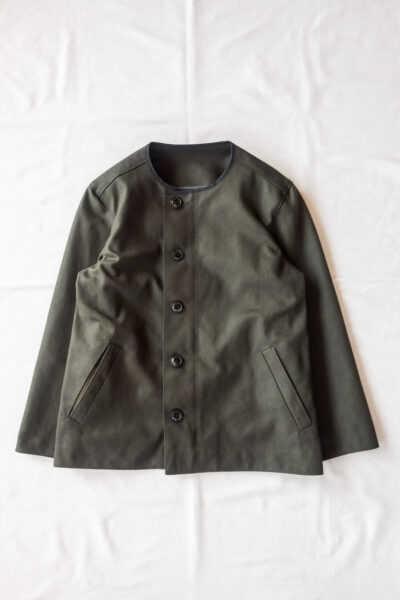 HOPPER'S BRUNCH Collarless Jacket D.Olive
