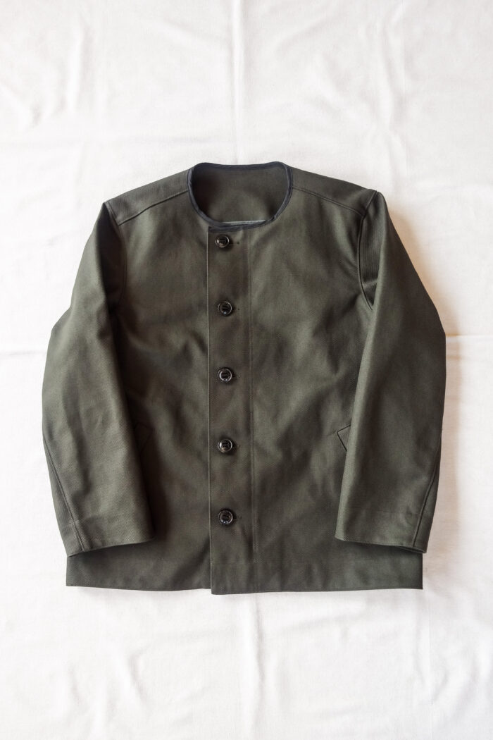 HOPPER'S BRUNCH Collarless Jacket D.Olive