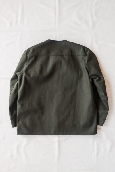 HOPPER'S BRUNCH Collarless Jacket D.Olive