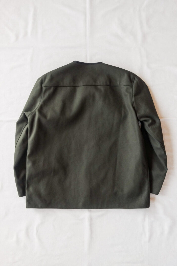 HOPPER'S BRUNCH Collarless Jacket D.Olive