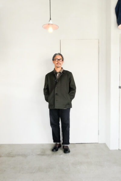HOPPER’S BRUNCH Collarless Jacket D.Olive