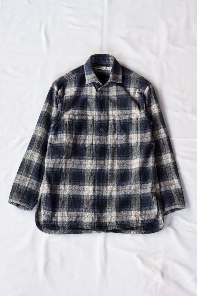HOPPER’S BRUNCH Flannel Shirt Jacket Blue Grey