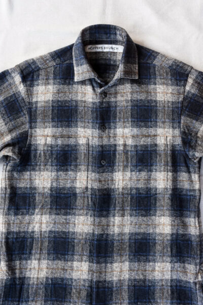HOPPER’S BRUNCH Flannel Shirt Jacket Blue Grey