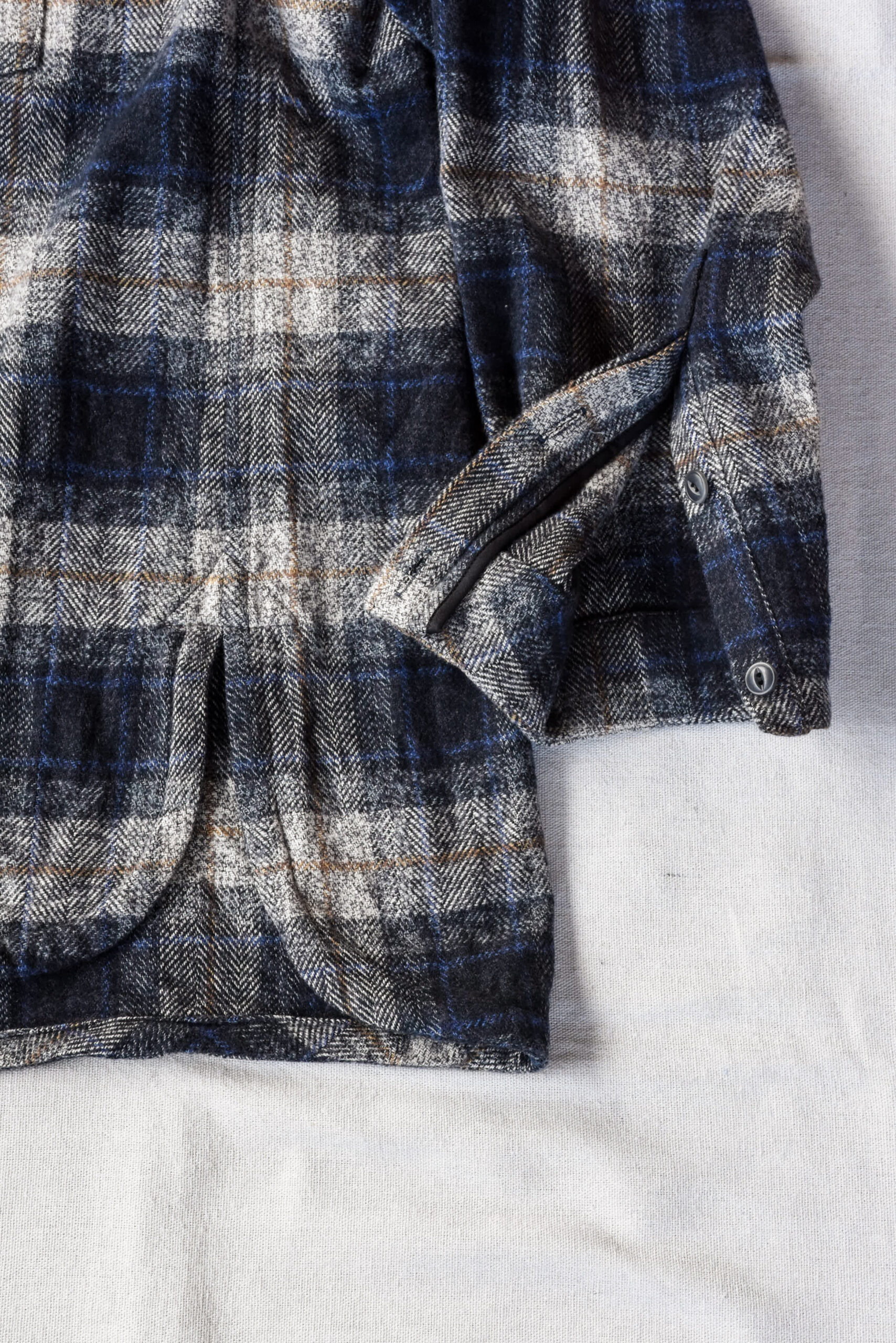 HOPPER’S BRUNCH Flannel Shirt Jacket Blue Grey