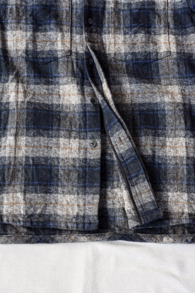 HOPPER’S BRUNCH Flannel Shirt Jacket Blue Grey