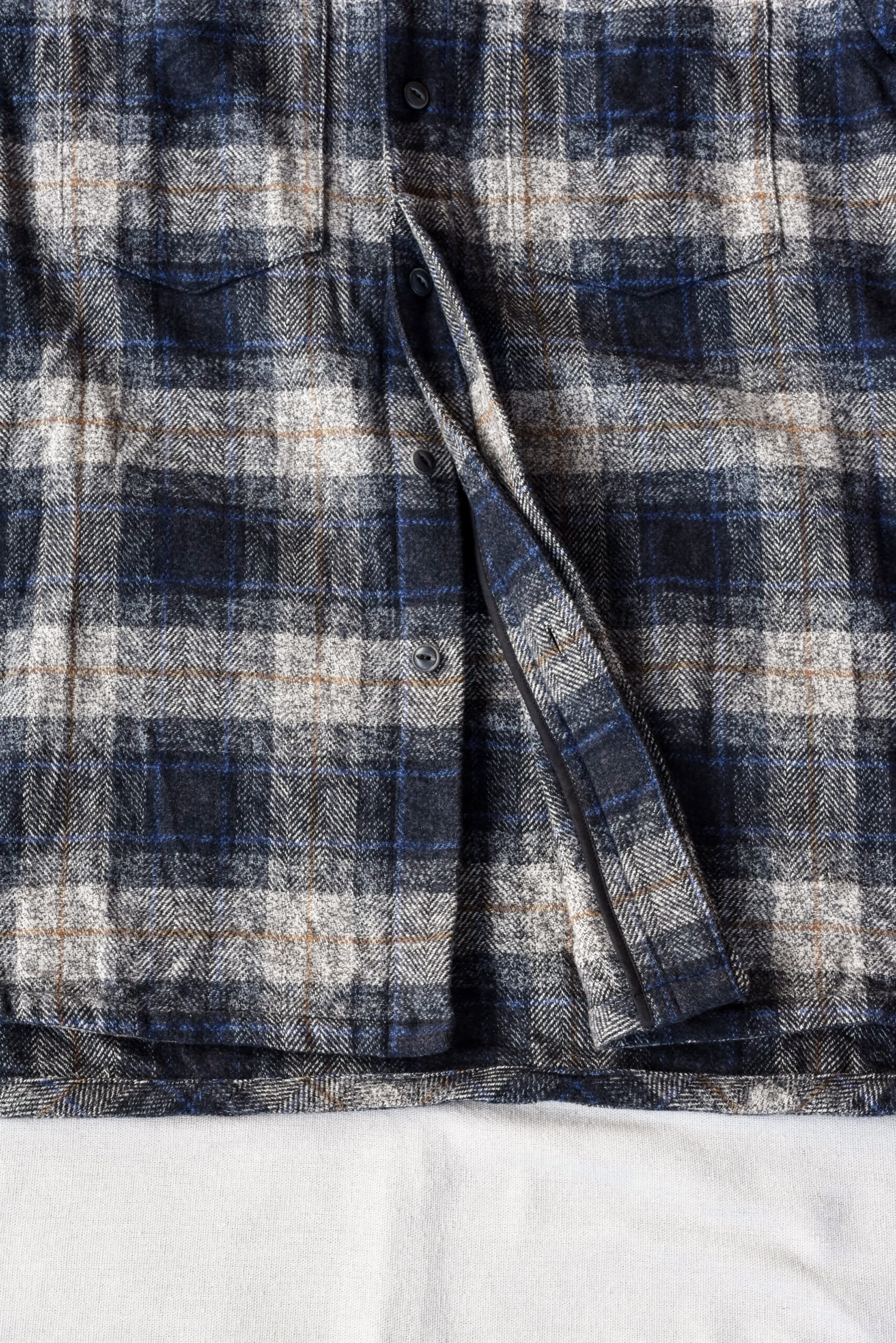 HOPPER’S BRUNCH Flannel Shirt Jacket Blue Grey