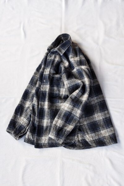 HOPPER’S BRUNCH Flannel Shirt Jacket Blue Grey