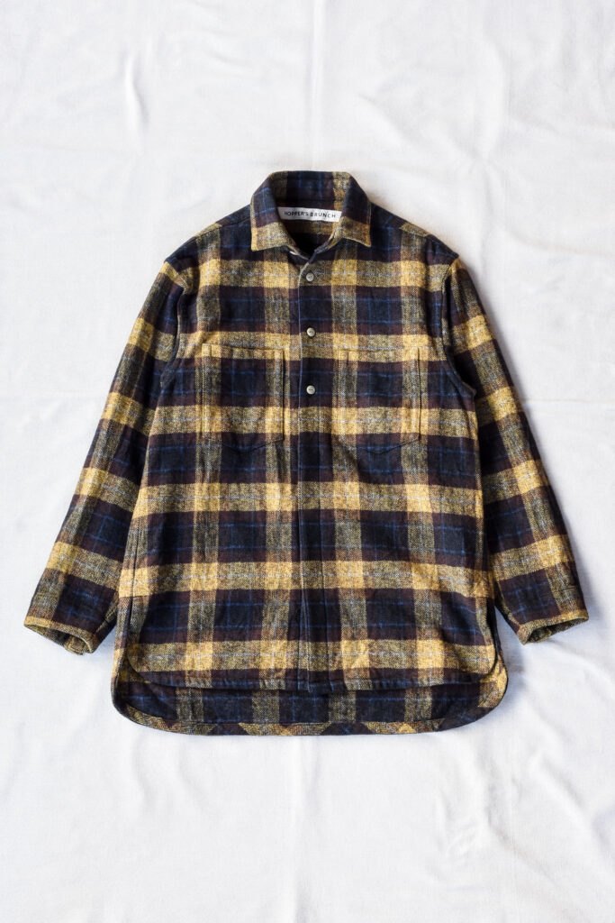 HOPPER’S BRUNCH Flannel Shirt Jacket Yellow Brown