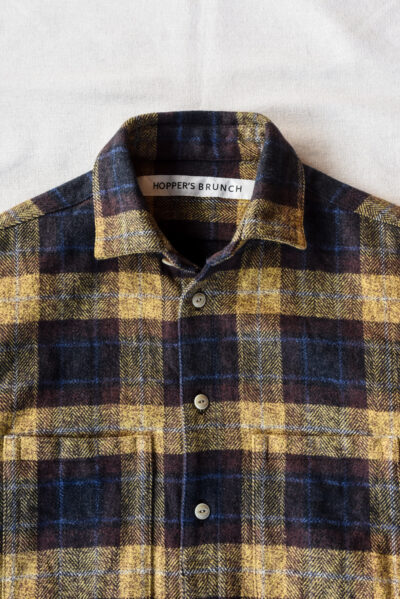 HOPPER’S BRUNCH Flannel Shirt Jacket Yellow Brown