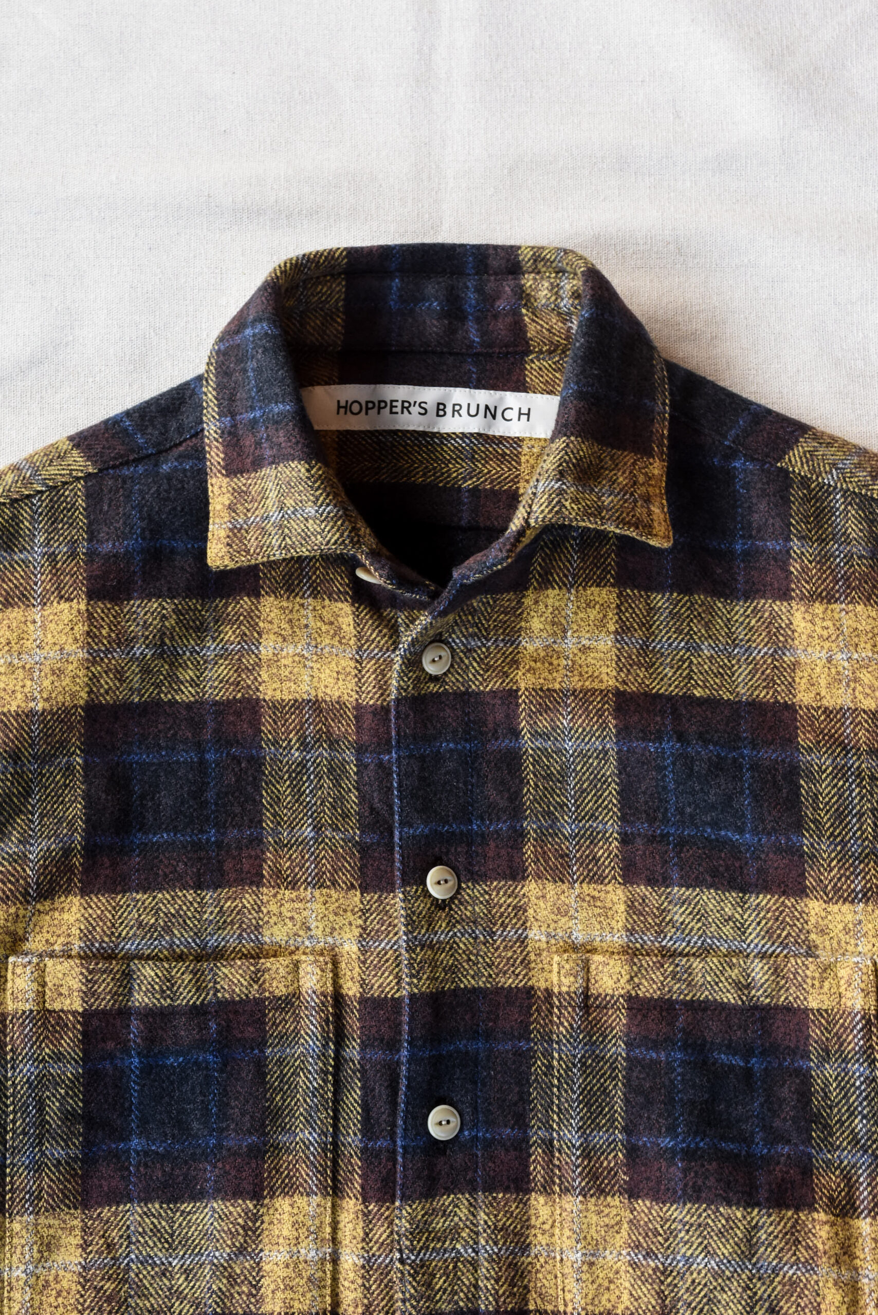 HOPPER’S BRUNCH Flannel Shirt Jacket Yellow Brown