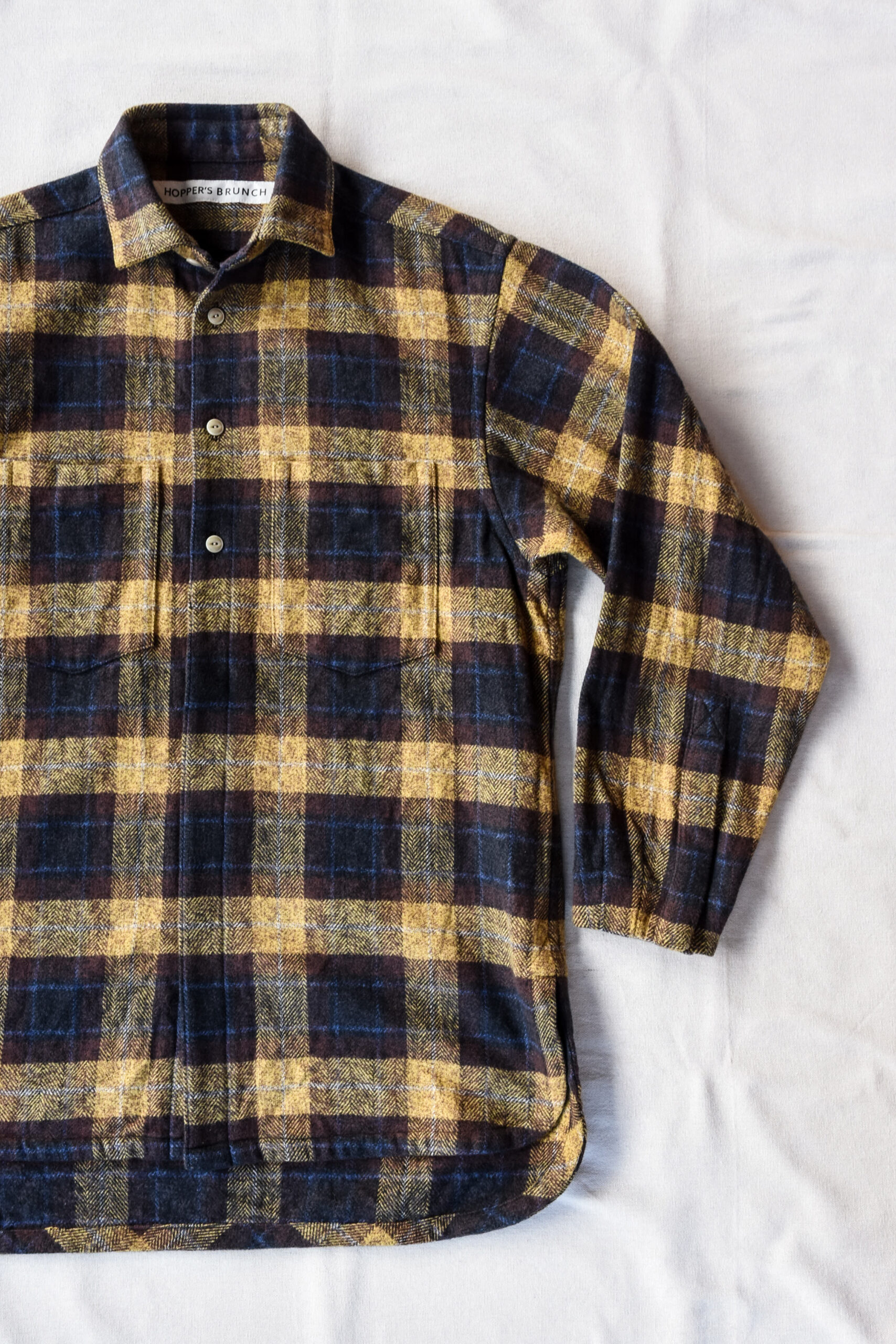 HOPPER’S BRUNCH Flannel Shirt Jacket Yellow Brown