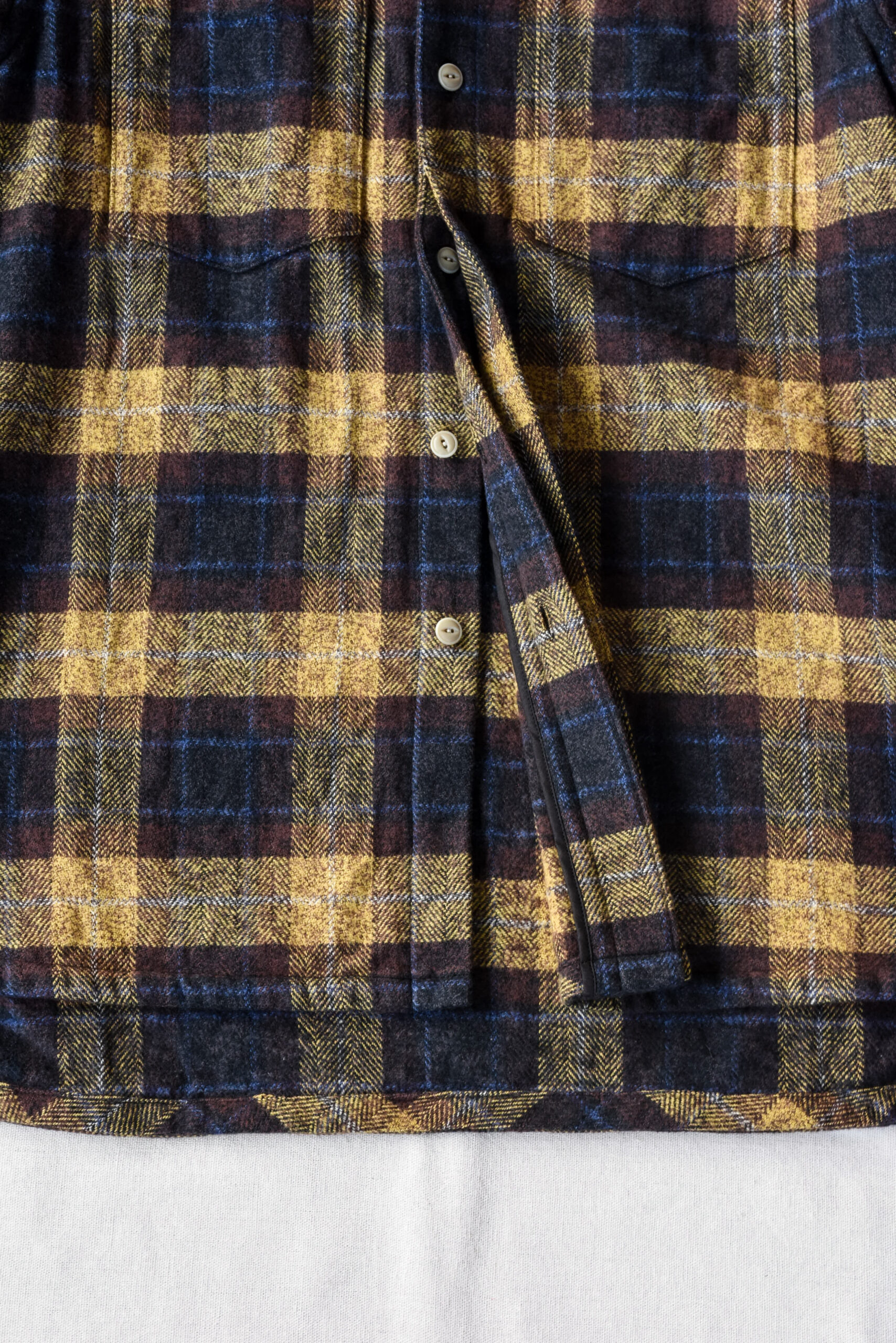 HOPPER’S BRUNCH Flannel Shirt Jacket Yellow Brown