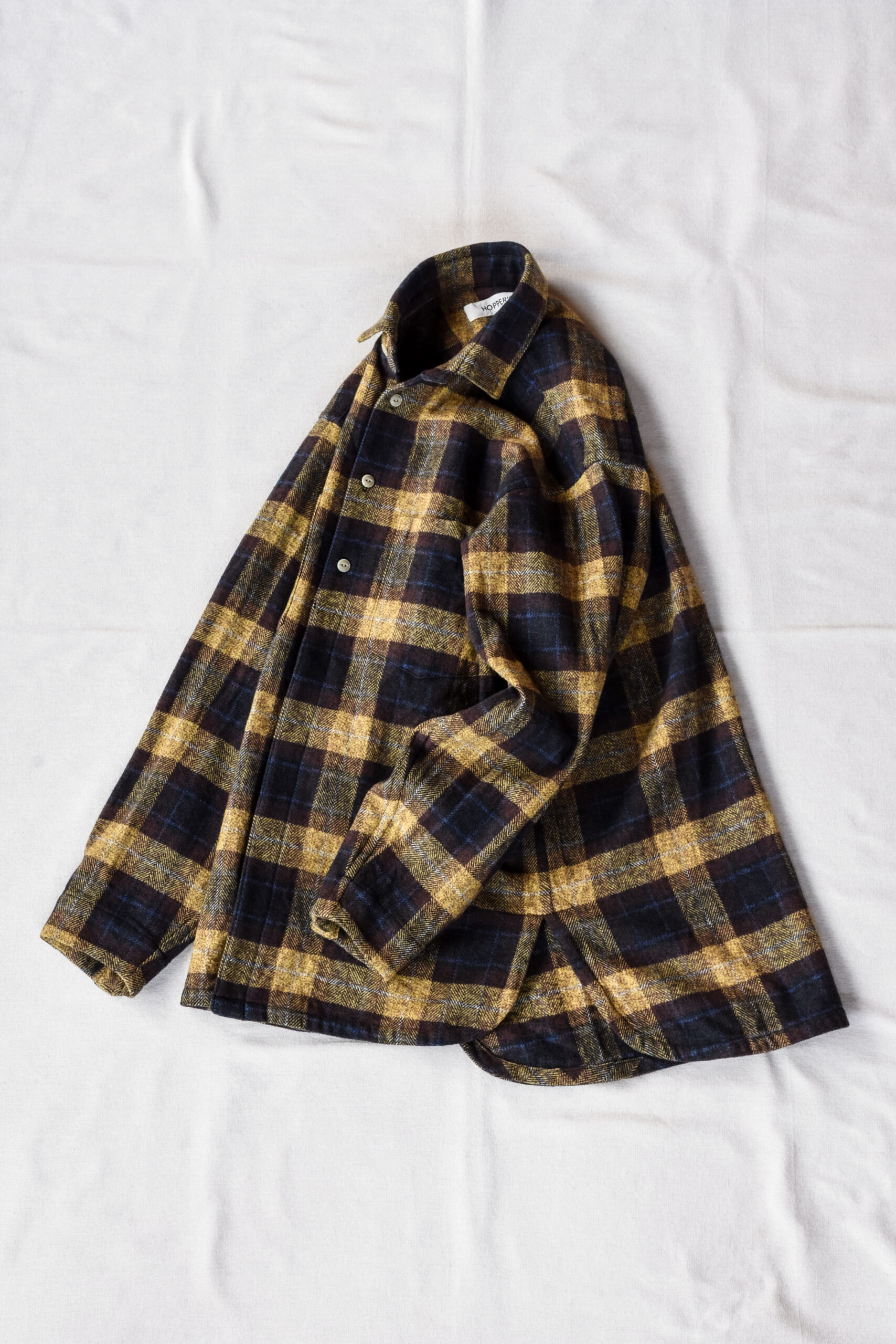 HOPPER’S BRUNCH Flannel Shirt Jacket Yellow Brown