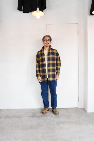 HOPPER’S BRUNCH Flannel Shirt Jacket Yellow Brown