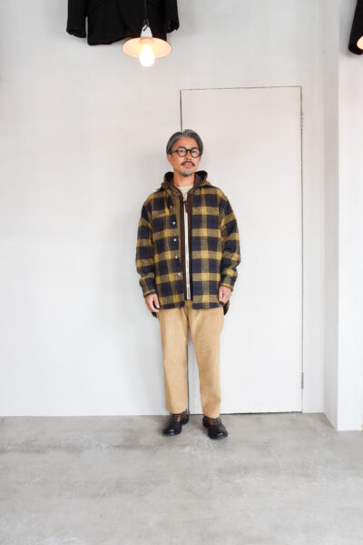 HOPPER’S BRUNCH Flannel Shirt Jacket Yellow Brown