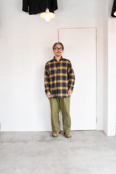 HOPPER’S BRUNCH Flannel Shirt Jacket Yellow Brown