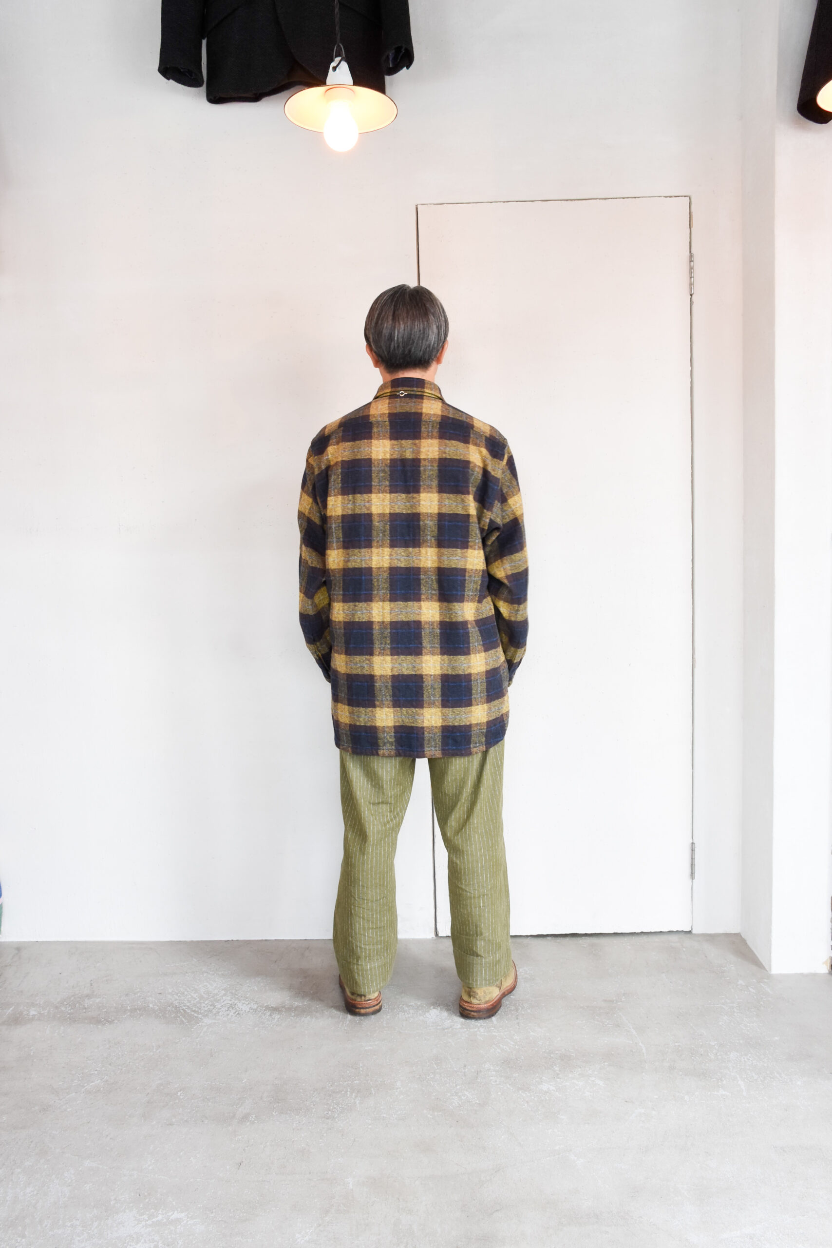 HOPPER’S BRUNCH Flannel Shirt Jacket Yellow Brown