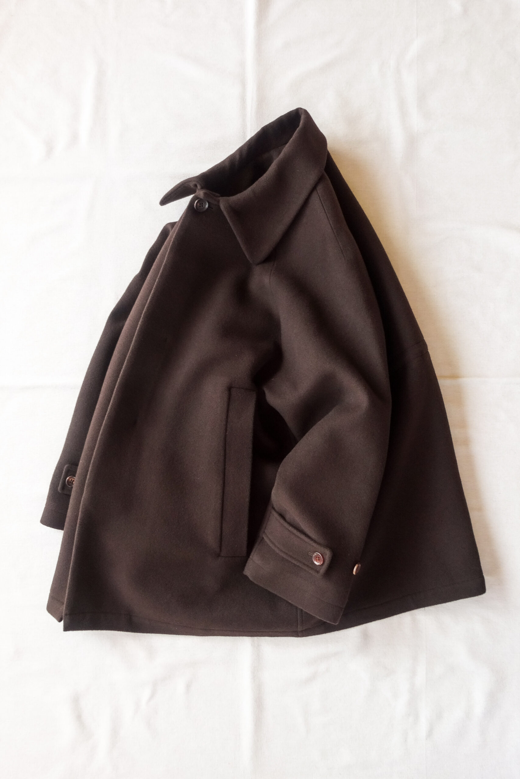 QUILP KILSON Wrap Coat Brushed Wool Brown