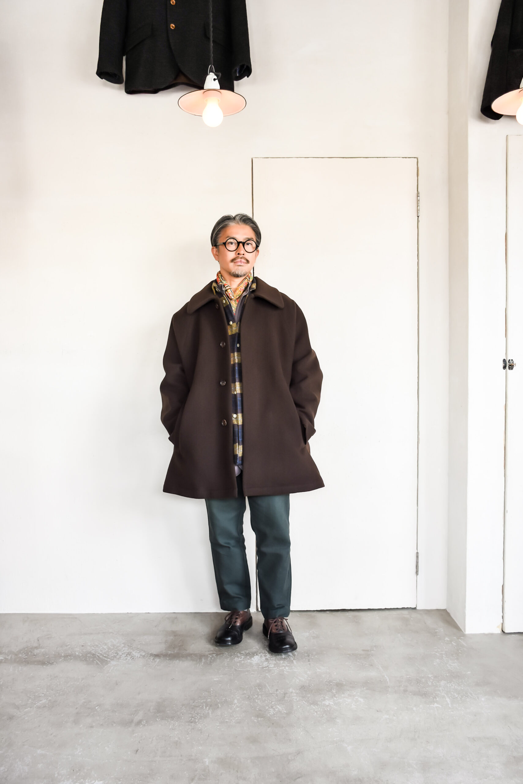 QUILP KILSON Wrap Coat Brushed Wool Brown