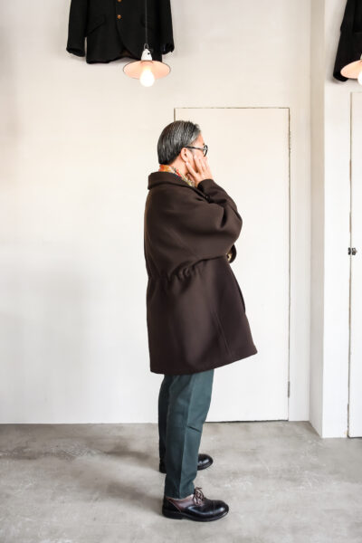 QUILP KILSON Wrap Coat Brushed Wool Brown