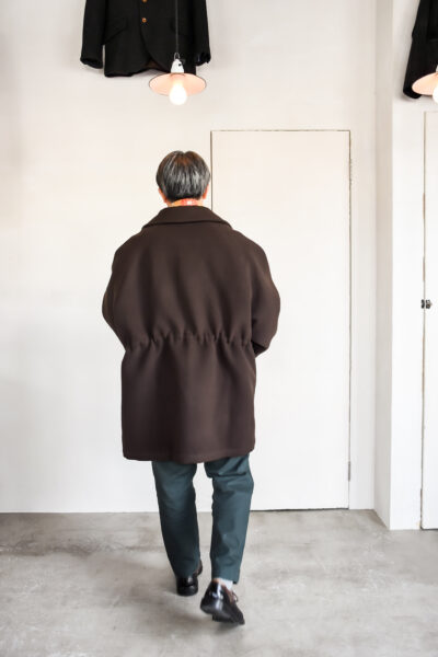 QUILP KILSON Wrap Coat Brushed Wool Brown