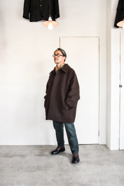 KILSON Wrap Coat Brushed Wool Brown